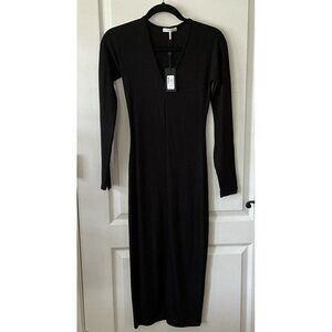 Rag & Bone The Knit Rib Bias Dress Sheath Sz XS $375 Black
